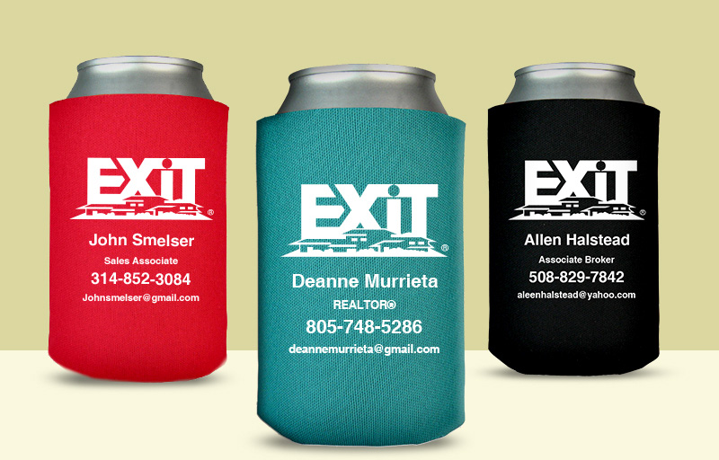 Exit Realty Real Estate Economy Can Coolers - Exit Realty approved vendor personalized promotional products | BestPrintBuy.com