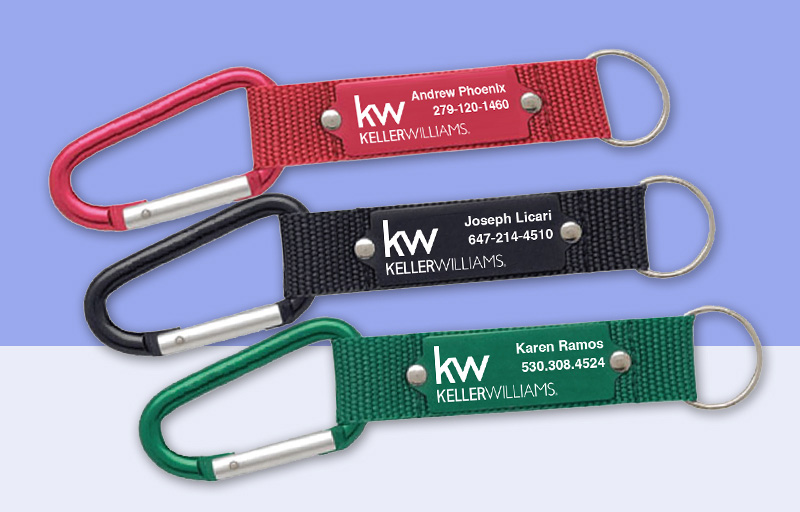 Keller Williams Real Estate Carabiner - KW approved vendor personalized promotional products | BestPrintBuy.com