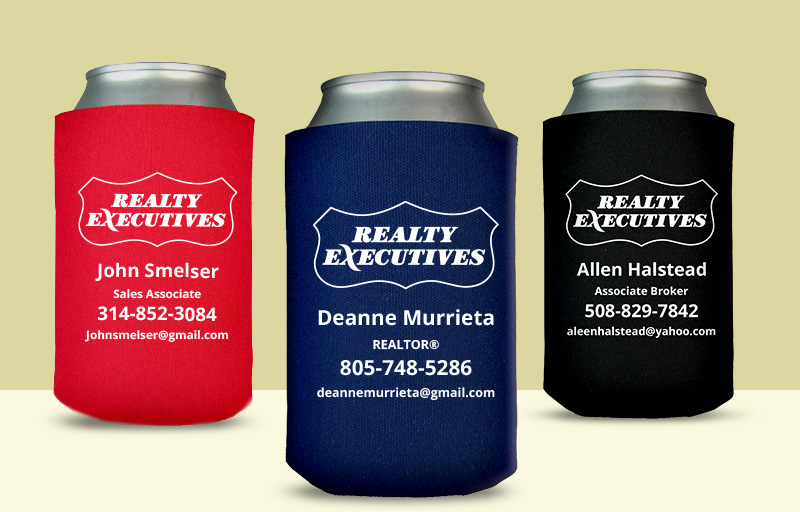 Realty Executives Real Estate Economy Can Coolers - Realty Executives personalized promotional products | BestPrintBuy.com