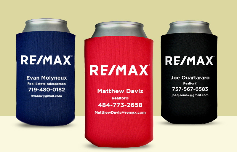 RE/MAX Real Estate Economy Can Coolers - RE/MAX personalized promotional products | BestPrintBuy.com