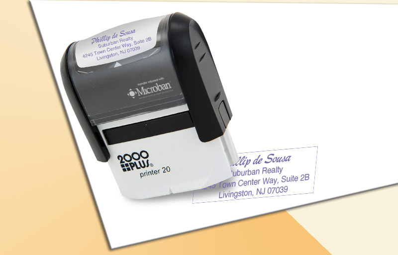 Coldwell Banker Real Estate 2000 Plus Small Return Address Rubber Stamp - Coldwell Banker custom self inking stamps for marketing materials and stationery | BestPrintBuy.com