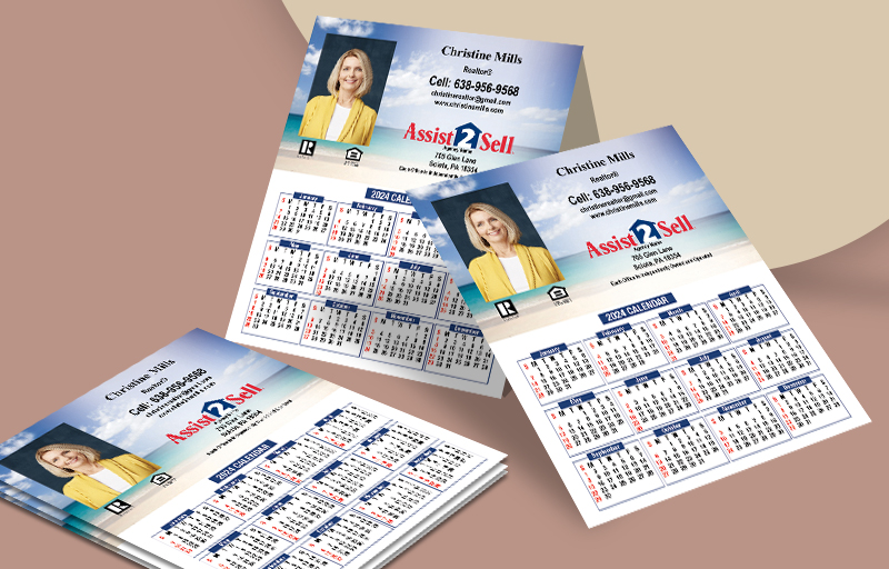 Assist2Sell Real Estate Business Card Mini Calendar Magnets With Photo - Assist2Sell Real Estate  personalized marketing materials | BestPrintBuy.com