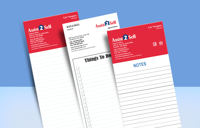 Assist2Sell Real Estate Notepads Without Photo - Assist2Sell Real Estate personalized realtor marketing materials | BestPrintBuy.com