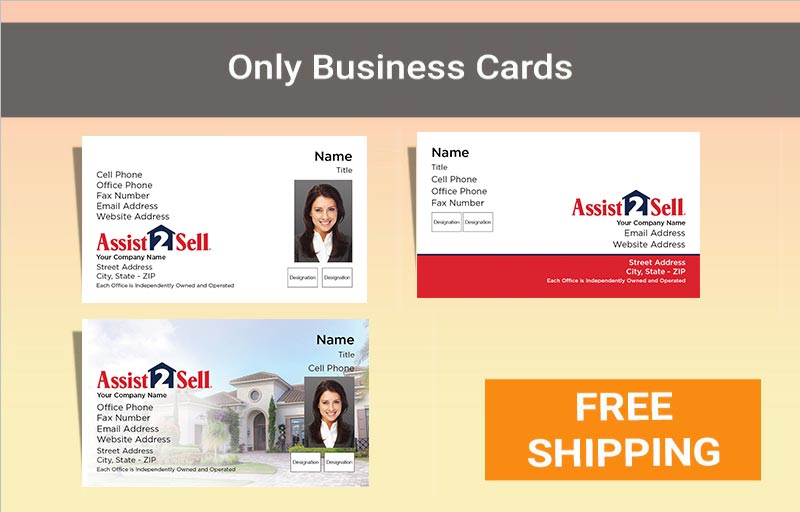 Assist2Sell Real Estate Gold Agent Package - Assist2Sell approved vendor personalized business cards, letterhead, envelopes and note cards | BestPrintBuy.com