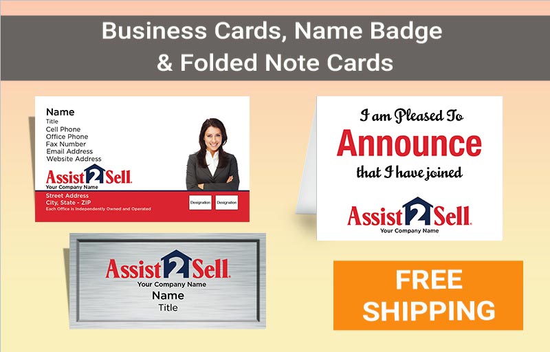 Assist2Sell Real Estate BC Agent Package - Assist2Sell approved vendor personalized business cards| BestPrintBuy.com