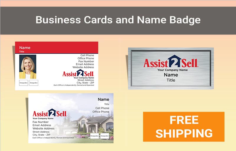 Assist2Sell Real Estate Silver Agent Package - Assist2Sell approved vendor personalized business cards, letterhead, envelopes and note cards | BestPrintBuy.com