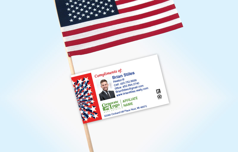 Better Homes and Gardens Real Estate American Flag Label Riders | BestPrintBuy.com