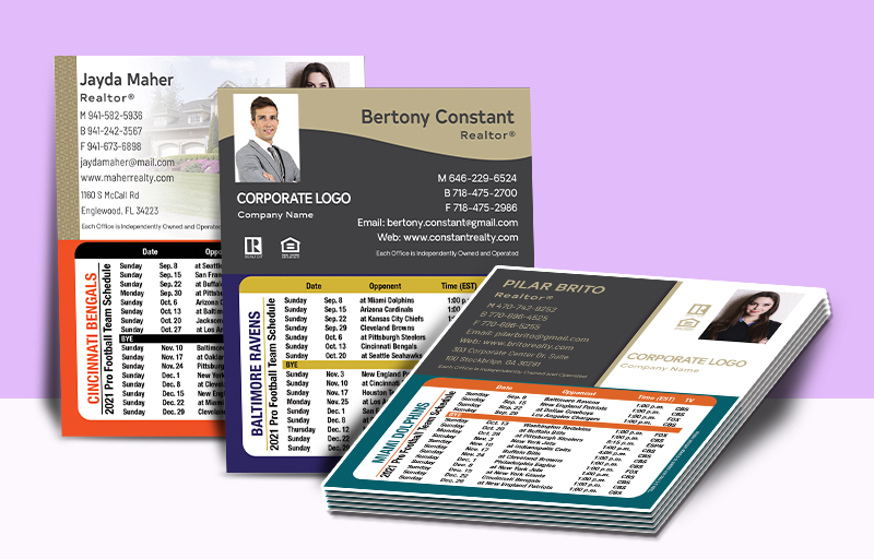 Century 21 Real Estate Mini Business Card Magnet Football Schedules - Century 21 personalized magnetic football schedules | BestPrintBuy.com