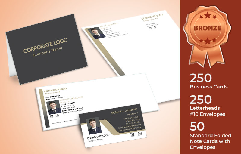 Century 21 Real Estate Bronze Agent Package - Century 21 personalized business cards, letterhead, envelopes and note cards | BestPrintBuy.com