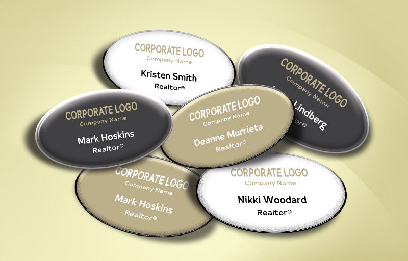 Century 21 Real Estate Domed Oval Name Badge - Century 21 Name Tags for Realtors | BestPrintBuy.com