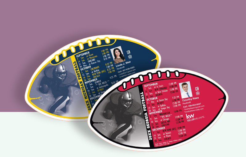 Century 21 Real Estate Full Magnet Football Topper -  personalized magnetic football schedules | BestPrintBuy.com