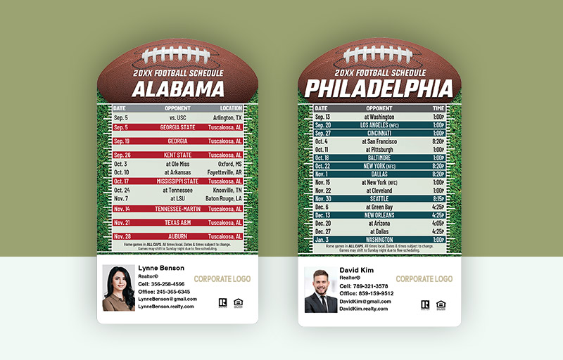Century 21 Real Estate Full Magnet Football Topper -  personalized magnetic football schedules | BestPrintBuy.com