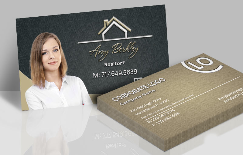 Century 21 Real Estate Spot UV (Gloss) Raised Business Cards - Luxury Raised Printing & Suede Stock Business Cards for Realtors | BestPrintBuy.com