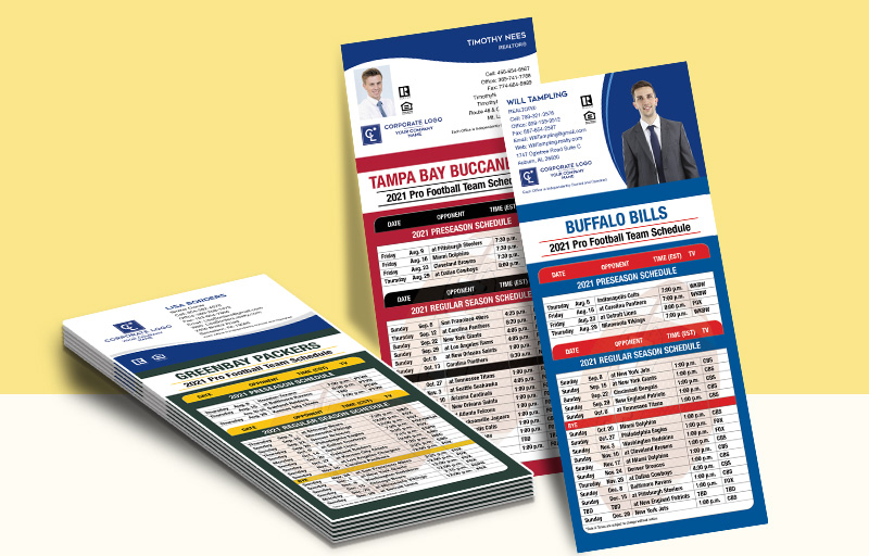 Coldwell Banker Real Estate Business Card Magnet Football Schedules - Coldwell Banker personalized magnetic football schedules | BestPrintBuy.com