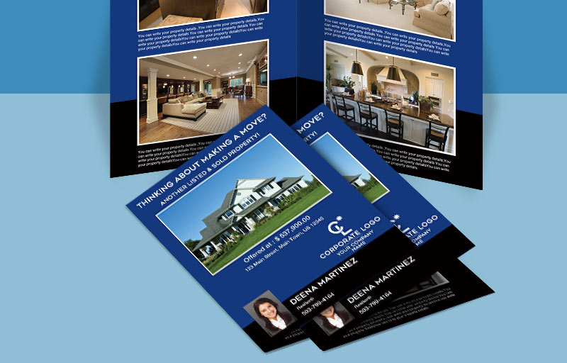 Coldwell Banker Real Estate Flyers and Brochures - Coldwell Banker four-sided flyer templates for open houses and marketing | BestPrintBuy.com