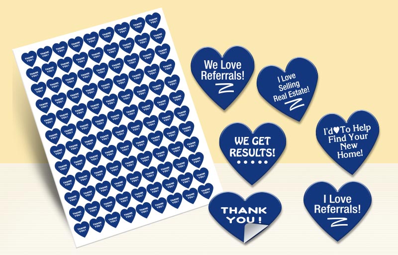 Coldwell Banker Real Estate Heart Shaped Stickers - Coldwell Banker stickers with messages | BestPrintBuy.com