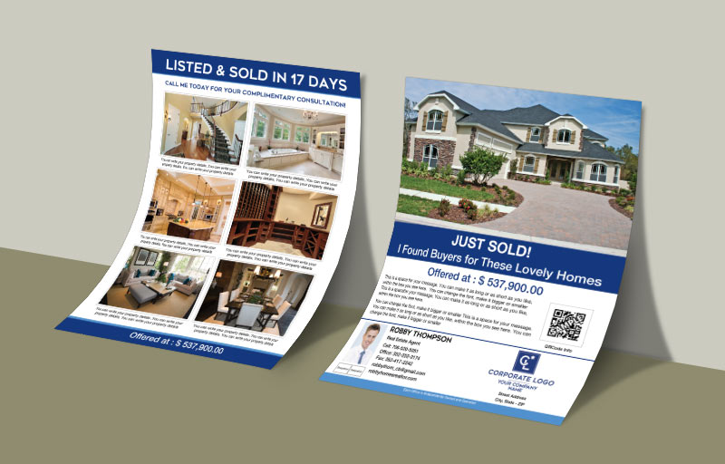 Coldwell Banker Real Estate Flyers and Brochures - Coldwell Banker two-sided flyer templates for open houses and marketing | BestPrintBuy.com