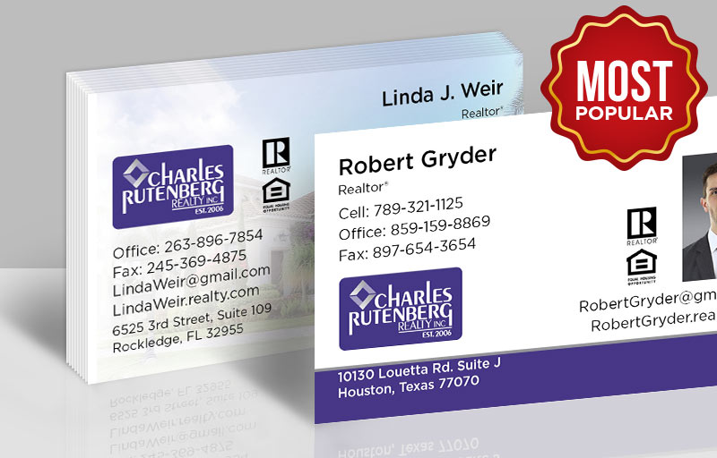 Charles Rutenberg Real Estate Standard Business Cards - Standard & Rounded Corner Business Cards for Realtors | BestPrintBuy.com