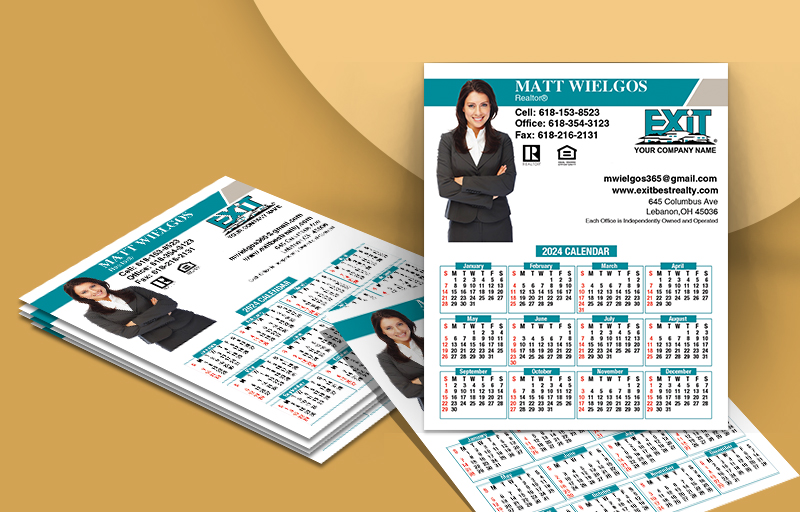 Exit Realty Silhouette Mini Business Card Calendar Magnets - Exit Realty approved vendor personalized marketing materials | BestPrintBuy.com