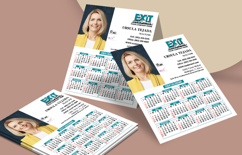 Exit Realty Business Card Mini Calendar Magnets With Photo - Exit Realty approved vendor personalized marketing materials | BestPrintBuy.com