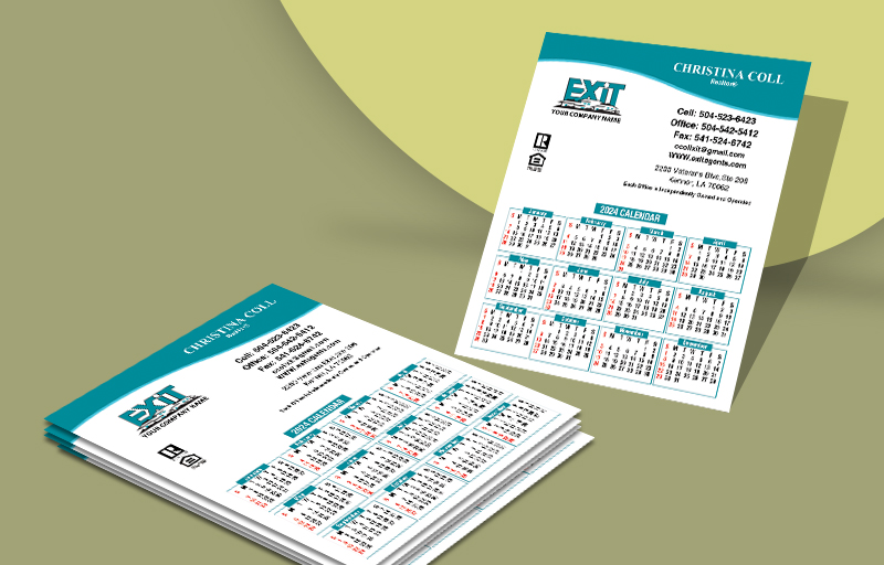 Exit Realty Business Card Mini Calendar Magnets Without Photo - Exit Realty approved vendor personalized marketing materials | BestPrintBuy.com
