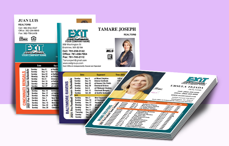 Exit Realty Real Estate Mini Business Card Magnet Football Schedules - EXIT  personalized magnetic football schedules | BestPrintBuy.com