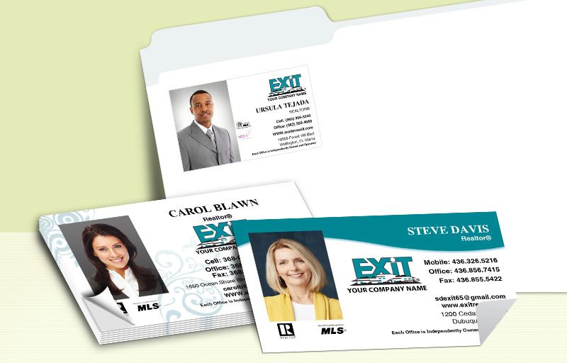 Exit Realty Real Estate Business Card Labels - Exit Realty approved vendor personalized stickers with contact info | BestPrintBuy.com
