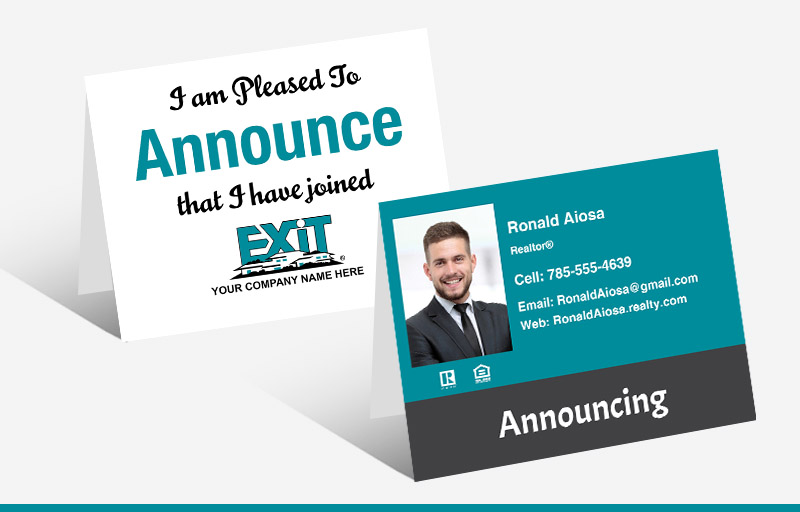 Exit Realty Folded Note Cards - Exit Realty approved vendor announcing note card stationery | BestPrintBuy.com