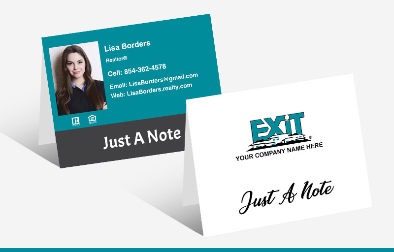 Exit Realty Folded Note Cards - Exit Realty approved vendor 'Just a Note' note card stationery | BestPrintBuy.com
