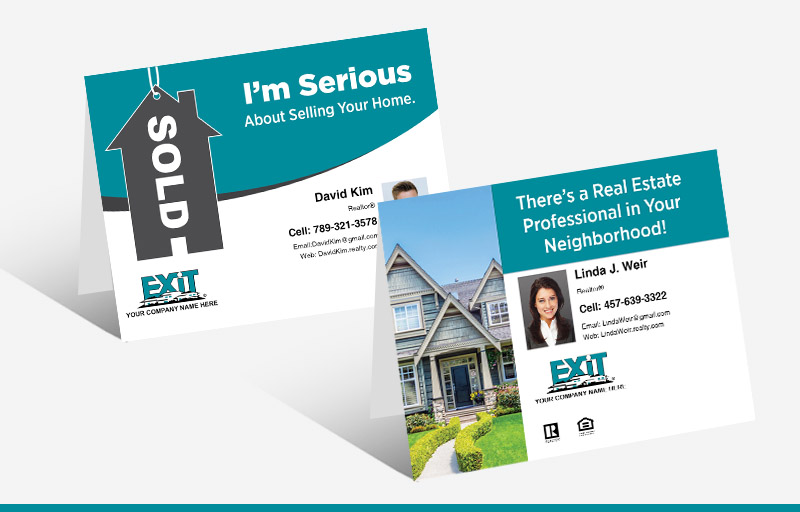 Exit Realty Folded Note Cards - Exit Realty approved vendor personal promotion note card stationery | BestPrintBuy.com