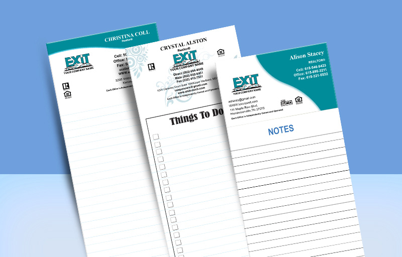 Exit Realty Notepads Without Photo - Exit Realty approved vendor personalized realtor marketing materials | BestPrintBuy.com