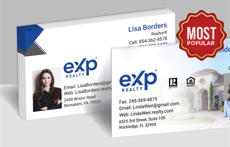 eXp Realty Real Estate Standard Business Cards - Standard & Rounded Corner Business Cards for Realtors | BestPrintBuy.com