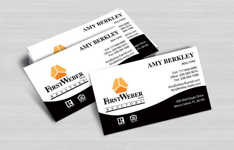 First Weber Realtors Real Estate Business Cards Without Photo - First Weber Realtors  marketing materials | BestPrintBuy.com