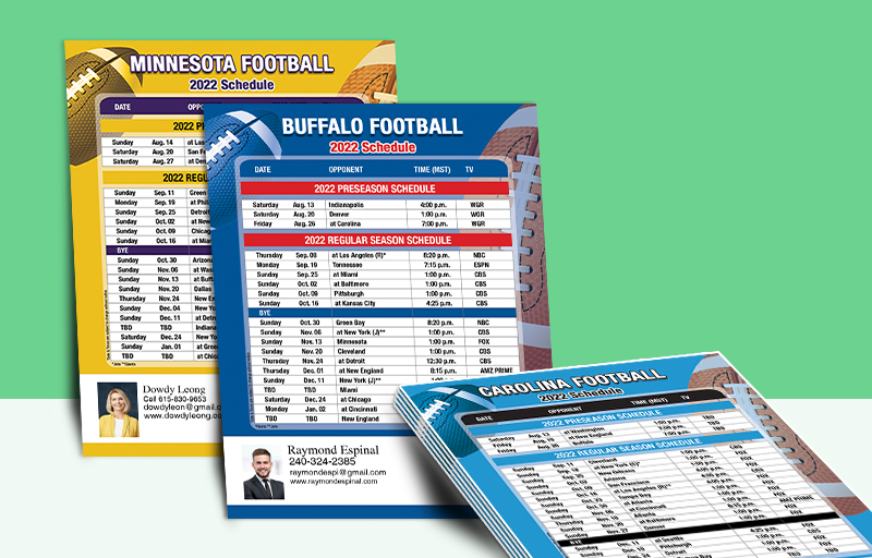 Keller Williams Real Estate Full Magnet  Schedules - KW approved vendor personalized magnetic football schedules | BestPrintBuy.com