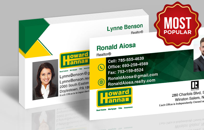 Howard Hanna Real Estate Standard Business Cards - Howard Hanna Standard & Rounded Corner Business Cards for Realtors | BestPrintBuy.com