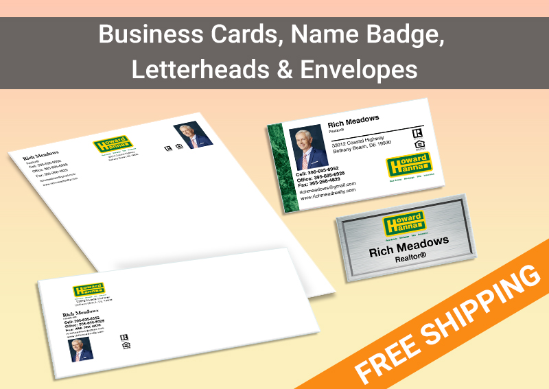 Howard Hanna Real Estate Bronze Agent Package - Howard Hanna approved vendor personalized business cards, letterhead, envelopes and note cards | BestPrintBuy.com