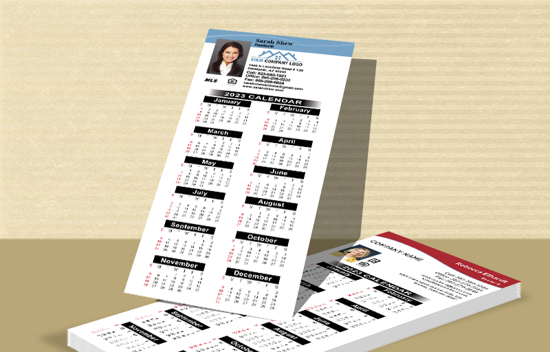 Independent Realtor Real Estate Business Card Calendar Magnets - Independent Realtor  2019 calendars with photo and contact info, 3.5” x 8.5” | BestPrintBuy.com