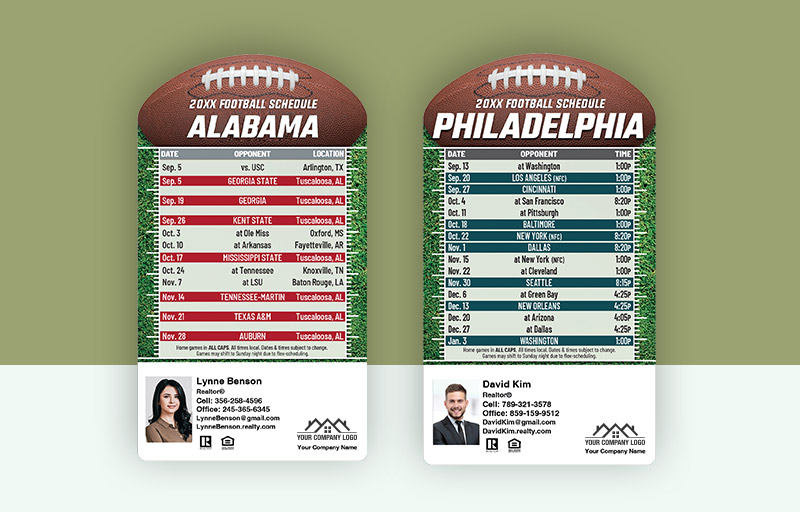 Independent Realtor Real Estate Full Magnet Football Topper -  personalized magnetic football schedules | BestPrintBuy.com