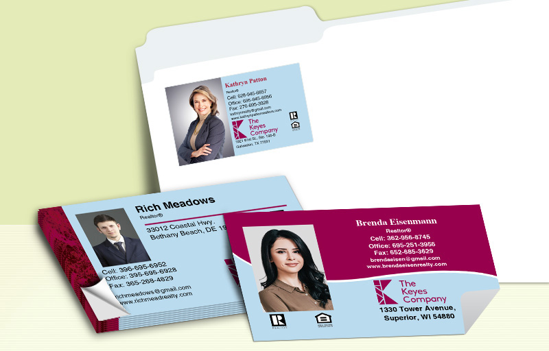 The Keyes Company Real Estate Business Card Labels - The Keyes Company  personalized stickers with contact info | BestPrintBuy.com