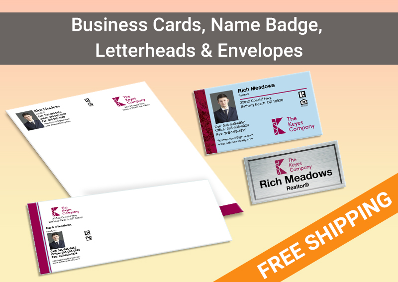 The Keyes Company Real Estate Bronze Agent Package - The Keyes Company approved vendor personalized business cards, letterhead, envelopes and note cards | BestPrintBuy.com