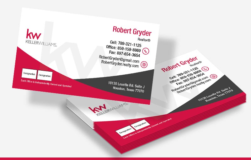 Keller Williams Real Estate Business Cards Without Photo - KW Approved Vendor marketing materials | BestPrintBuy.com