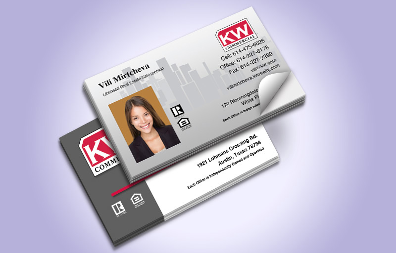 Keller Williams Real Estate Commercial Business Card Labels - KW Approved Vendor marketing materials | BestPrintBuy.com