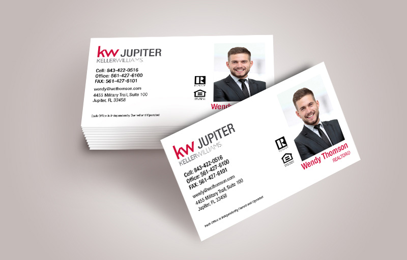 Keller Williams Real Estate Business Card Magnets With Photo - KW approved vendor personalized marketing materials | BestPrintBuy.com
