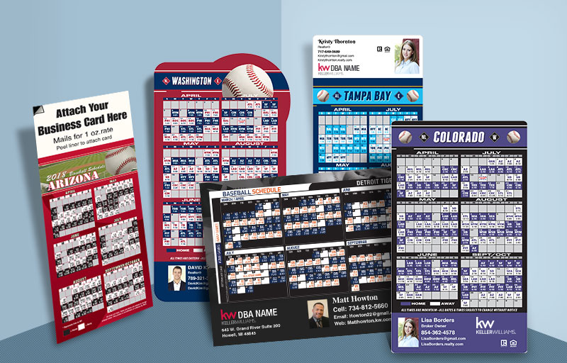 Keller Williams Real Estate 2020 Baseball Schedules - KW approved vendor custom sports schedule magnets | BestPrintBuy.com