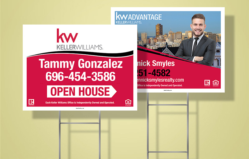 Keller Williams Real Estate Open House/Directional Sign Units - KW approved vendor real estate signs | BestPrintBuy.com