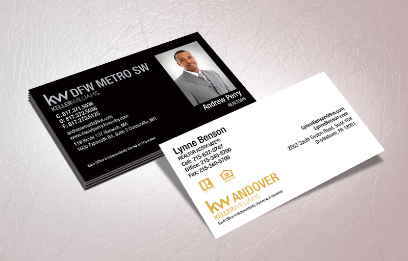 Keller Williams Real Estate Horizontal Foil Business Cards - KW Approved Vendor Custom Foil Finish Business Cards for Realtors | BestPrintBuy.com