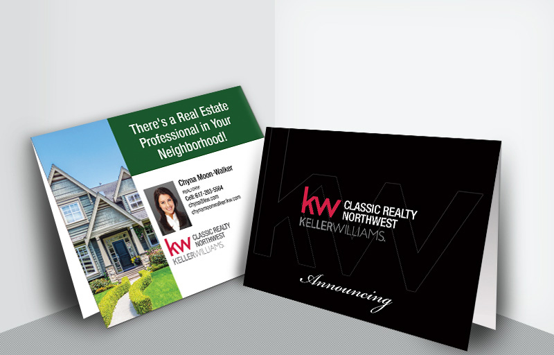 Keller Williams Real Estate Folded Note Cards - KW approved vendor announcing note card stationery | BestPrintBuy.com