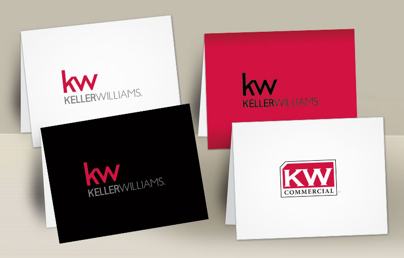 Keller Williams Real Estate Blank Folded Note Cards - KW approved vendor stationery | BestPrintBuy.com