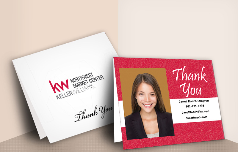 Keller Williams Real Estate Folded Note Cards - KW approved vendor thank you cards stationery | BestPrintBuy.com