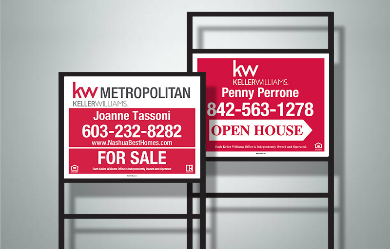 Keller Williams Real Estate Complete/H-Frame Sign Units - KW approved vendor real estate signs | BestPrintBuy.com